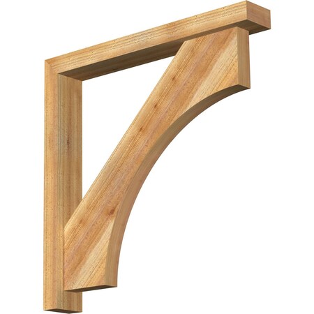 Ekena Millwork Westlake Block Rough Sawn Bracket w/ Offset Brace, Western Red Cedar, 4"W x 28"D x 28"H BKT0402X28X28WTL05RWR